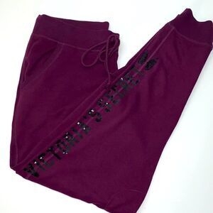 🔥Victoria secret sweatpants    women’s sz Medium  New burgundy